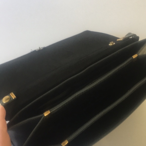 Vintage leather gray bow clutch/shoulder bag - Picture 3 of 3